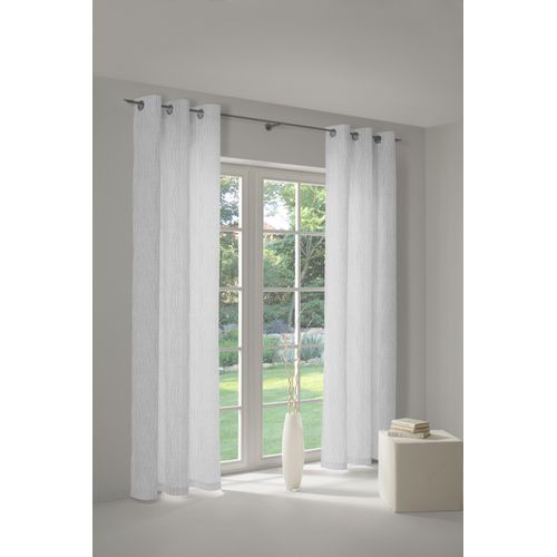 4004567155919 - Vorhang WIRTH RICCIA Gr 1 bunt (weiß silberfarben) Gardinen 150cm Ösen 132cm Obermaterial 75% Polyester 25% Baumwolle B132cm H150cm