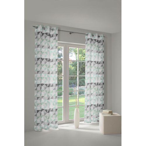 4004567397388 - Vorhang WIRTH Berlare grün (mint) Gardinen 225cm Ösen 132cm Baumwolle Polyester nach Maß B132cm H225cm