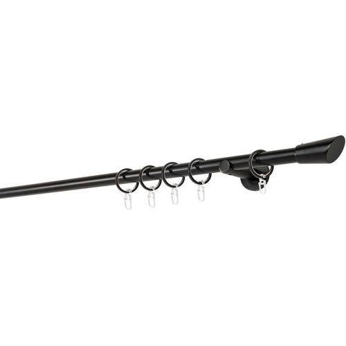 4066866107310 - Ondeco - Gardinenstange auf Maß 20mm Rag 1-lauf Vorhangstange Wandträger 65cm Stilgarnitur mit Ringen für Vorhänge - Schwarz - 280cm 4066866107310 - Ondeco - Gardinenstange auf Maß 20mm Rag 1-lauf Vorhangstange Wandträger 65cm Stilgarnitur mit Ringen für Vorhänge - Schwarz - 280cm