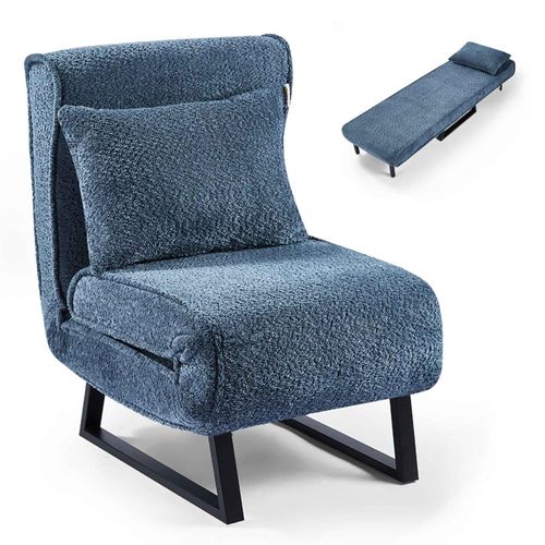 4260595755129 - Makika Schlafsessel Schlafsofa Lea klappbar - Boucle in Blau 4260595755129 - Makika Schlafsessel Schlafsofa Lea klappbar - Boucle in Blau