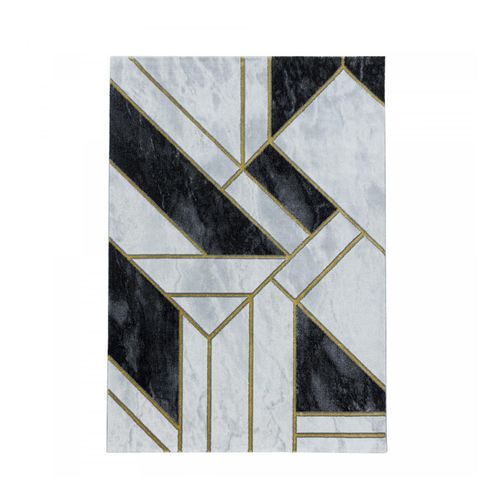 4053659042071 - Designer Kurzflor Wohnzimmer Teppiche Grau Gold Weich Modern Marmor Optik 12 mm