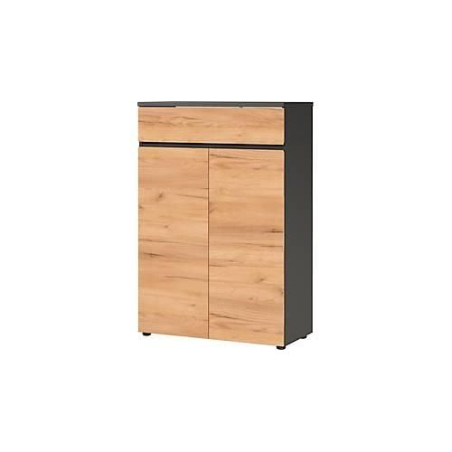 4005949426504 - GERMANIA Aktenschrank mit 2 Türen und 1 Schublade 4265-549 GW-Lissabon 80 x 40 x 120 cm Melamin Dunkelgrau Eiche 4005949426504 - GERMANIA Aktenschrank mit 2 Türen und 1 Schublade 4265-549 GW-Lissabon 80 x 40 x 120 cm Melamin Dunkelgrau Eiche