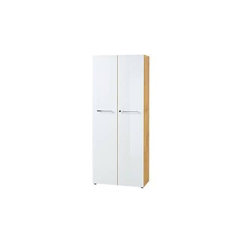 4005949420410 - Aktenschrank MONTERIA Front aus Glas abschließbar 5 OH B 800 x T 370 x H 1960 mm Navarra Eiche weiß 4005949420410 - Aktenschrank MONTERIA Front aus Glas abschließbar 5 OH B 800 x T 370 x H 1960 mm Navarra Eiche weiß