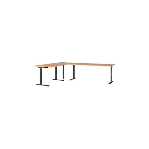 4005949792135 - Eckschreibtisch Agenda Home mechanisch höhenverstellbar B 2600 x W 2000 x H 680-910 mm Grandson-Eiche Schwarz 4005949792135 - Eckschreibtisch Agenda Home mechanisch höhenverstellbar B 2600 x W 2000 x H 680-910 mm Grandson-Eiche Schwarz