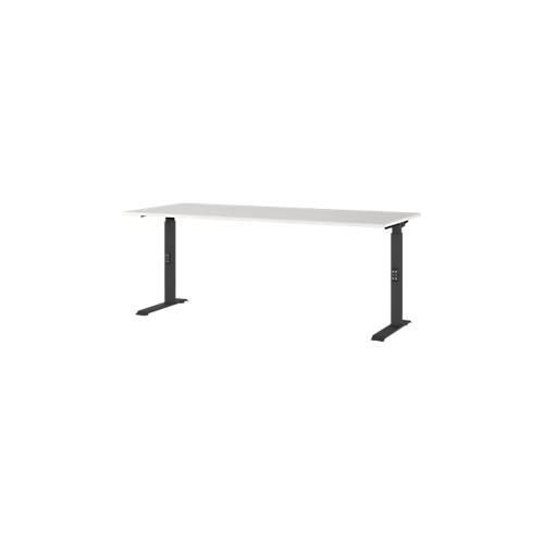 4005949791688 - Schreibtisch DOWNEY 7912-581 manuell höhenverstellbar 180x80cm (BxT) rechteckig lichtgrau Schwarz 4005949791688 GERMANIA 4005949791688 - Schreibtisch DOWNEY 7912-581 manuell höhenverstellbar 180x80cm (BxT) rechteckig lichtgrau Schwarz 4005949791688 GERMANIA