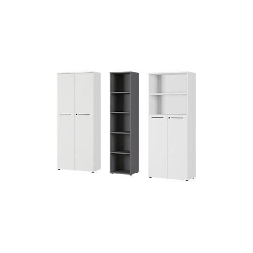 4005949836051 - 3-tlg Büromöbelset Agenda 2 Aktenschränke B 800 mm und 1 Aktenregal B 450 mm jeweils T 400 x H 1970 mm graphit lichtgrau 4005949836051 - 3-tlg Büromöbelset Agenda 2 Aktenschränke B 800 mm und 1 Aktenregal B 450 mm jeweils T 400 x H 1970 mm graphit lichtgrau