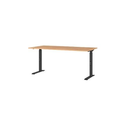 4005949791589 - DOWNEY höhenverstellbarer Schreibtisch grandson-eiche rechteckig C-Fuß-Gestell schwarz 1600 x 800 cm 4005949791589 GERMANIA