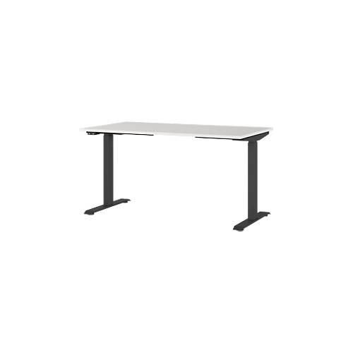 4005949790988 - Sitz-Steh-Schreibtisch JET 7905-581 elektrisch höhenverstellbar  140x80cm (BxT) rechteckig lichtgrau   Schwarz 4005949790988