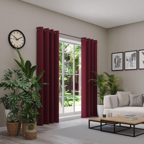 4006470538025 - Vorhang NEUTEX FOR YOU INSULA Nach Maß rot (bordeaux) B137cm H270cm Polyester Gardinen Uni-Dimout für starke Verdunklung nach Maß 4006470538025 - Vorhang NEUTEX FOR YOU INSULA Nach Maß rot (bordeaux) B137cm H270cm Polyester Gardinen Uni-Dimout für starke Verdunklung nach Maß