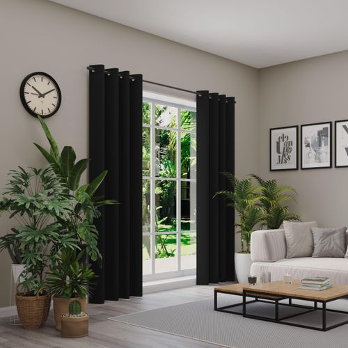 4006470548321 - Vorhang NEUTEX FOR YOU INSULA Nach Maß schwarz B137cm H200cm Polyester Gardinen Uni-Dimout für starke Verdunklung nach Maß 4006470548321 - Vorhang NEUTEX FOR YOU INSULA Nach Maß schwarz B137cm H200cm Polyester Gardinen Uni-Dimout für starke Verdunklung nach Maß