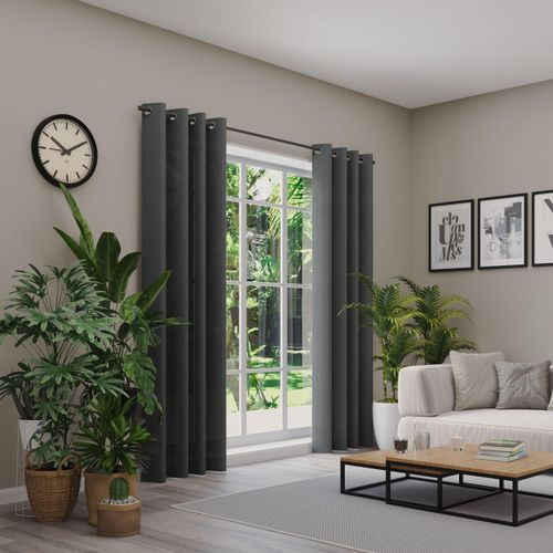 4006470500671 - Vorhang NEUTEX FOR YOU Linessa grau B137cm H245cm Jacquard Polyester Gardinen Ösenschal mit Metallösen Breite 137 cm nach Maß 4006470500671 - Vorhang NEUTEX FOR YOU Linessa grau B137cm H245cm Jacquard Polyester Gardinen Ösenschal mit Metallösen Breite 137 cm nach Maß