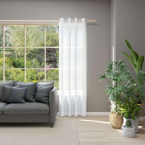 4006470500060 - Vorhang NEUTEX FOR YOU Allure weiß (reinweiß) B140cm H215cm Jacquard Polyester Gardinen Ösenschal mit Metallösen Breite 140 cm nach Maß 4006470500060 - Vorhang NEUTEX FOR YOU Allure weiß (reinweiß) B140cm H215cm Jacquard Polyester Gardinen Ösenschal mit Metallösen Breite 140 cm nach Maß