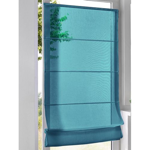 4016478973667 - Raffrollo KUTTI Brondby Move Gr 8 blau (türkis) B100cm H130cm Obermaterial 100% Polyester Raffrollos Klemmfix Klemmträger halbtransparent uni Basic pflegeleicht 4016478973667 - Raffrollo KUTTI Brondby Move Gr 8 blau (türkis) B100cm H130cm Obermaterial 100% Polyester Raffrollos Klemmfix Klemmträger halbtransparent uni Basic pflegeleicht