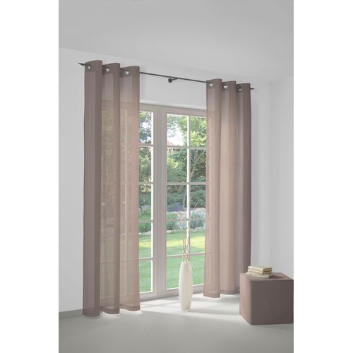 4004567221577 - Vorhang WIRTH Sunday Gr 1 braun B142cm H145cm Jacquard Baumwolle Polyester Gardinen