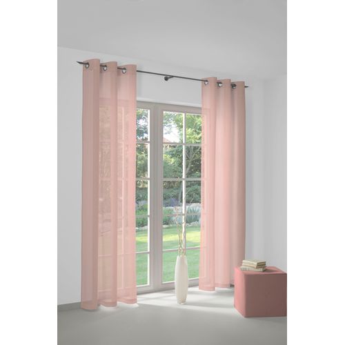 4004567222024 - Vorhang WIRTH Sunday Gr 1 rosa B142cm H145cm Jacquard Baumwolle Polyester Gardinen