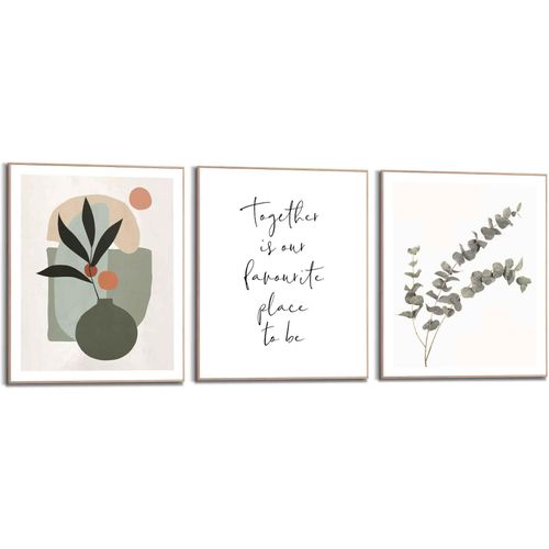 8714597617863 - Wandbild REINDERS Trendy zusammen Natur - Abstrakt Blumen Formen Bilder Gr B H 40 cm x 50 cm 3 St grün (khaki) Kunstdrucke 8714597617863 - Wandbild REINDERS Trendy zusammen Natur - Abstrakt Blumen Formen Bilder Gr B H 40 cm x 50 cm 3 St grün (khaki) Kunstdrucke