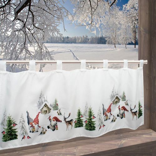 4022236372849 - Scheibengardine »Winterstimmung« (1 St) mit Schlaufenaufhängung für die Küche