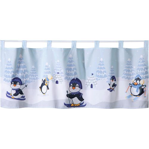 4005385836226 - Weckbrodt Scheibengardine »Comic-Pinguine« (1 St) Microsatin blickdicht bedruckt HxB 45x120cm Gardine Store