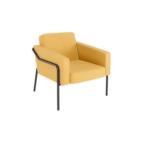 3660141964455 - Sessel meet® by Paperflow MEDSO Klassik L gepolstert Sitzfläche austauschbar B 750 x T 743 x H 736 mm Stoff und Stahl gelb mattschwarz 3660141964455 - Sessel meet® by Paperflow MEDSO Klassik L gepolstert Sitzfläche austauschbar B 750 x T 743 x H 736 mm Stoff und Stahl gelb mattschwarz