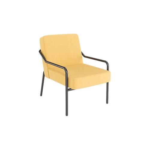 3660141964158 - Sessel meet® by Paperflow MEDSO Klassik M gepolstert Sitzfläche austauschbar B 580 x T 743 x H 736 mm Stoff und Stahl gelb mattschwarz 3660141964158 - Sessel meet® by Paperflow MEDSO Klassik M gepolstert Sitzfläche austauschbar B 580 x T 743 x H 736 mm Stoff und Stahl gelb mattschwarz