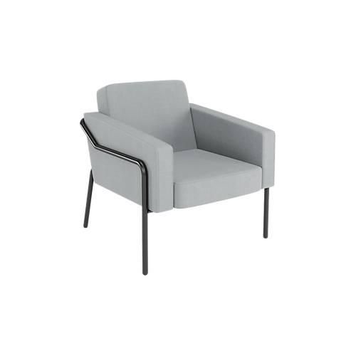 3660141964417 - Sessel meet® by Paperflow MEDSO Klassik L gepolstert Sitzfläche austauschbar B 750 x T 743 x H 736 mm Stoff und Stahl grau mattschwarz 3660141964417 - Sessel meet® by Paperflow MEDSO Klassik L gepolstert Sitzfläche austauschbar B 750 x T 743 x H 736 mm Stoff und Stahl grau mattschwarz