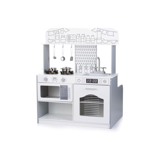 3800931062149 - Kinderküche 2 in 1 Tisch Hocker Küchenutensilien Töpfe Mikrowelle weiß 3800931062149 - Kinderküche 2 in 1 Tisch Hocker Küchenutensilien Töpfe Mikrowelle weiß
