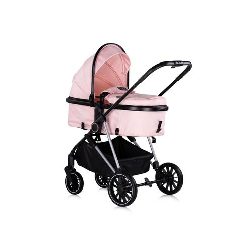 3800931063474 - Kinderwagen Aura 2 in 1 umbaubar Wickeltasche Sitz umkehrbar bis 22 kg pink