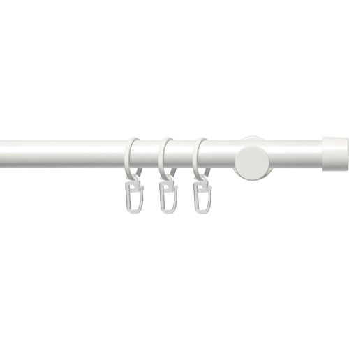 4016318373602 - Gardinenstange Fertigstilgarnitur 20 mm Power Endkappe Gr 2 weiß Gardinenstangen L 160cm Ø 20mm 1 läufig Eisen Gardinenstange Komplett L160cm