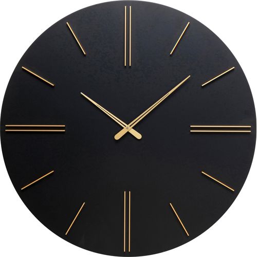 4025621536543 - Wanduhr DESIGN Wanduhr Luca Schwarz Ø70cm gold (goldfarben) B70cm H70cm T4cm Wanduhren 4025621536543 - Wanduhr DESIGN Wanduhr Luca Schwarz Ø70cm gold (goldfarben) B70cm H70cm T4cm Wanduhren