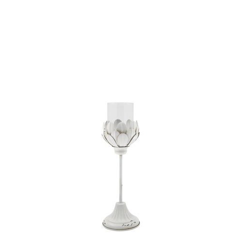5712750400584 - Chic Antique Weißes Vintage Windlicht auf Fuß H365 Ø 12 cm antique creme 5712750400584 - Chic Antique Weißes Vintage Windlicht auf Fuß H365 Ø 12 cm antique creme