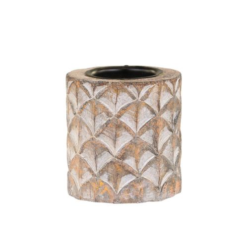 5712750337552 - Chic Antique Teelichthalter Mangoholz mit Muster H8 x Ø7 cm antique natur 5712750337552 - Chic Antique Teelichthalter Mangoholz mit Muster H8 x Ø7 cm antique natur
