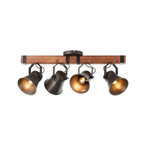 4004353361456 - Lampe Decca Spotbalken 4flg schwarz stahl 4x A60 E27 10W Holz aus nachhaltiger Waldwirtschaft (fsc) - schwarz - Brilliant 4004353361456 - Lampe Decca Spotbalken 4flg schwarz stahl 4x A60 E27 10W Holz aus nachhaltiger Waldwirtschaft (fsc) - schwarz - Brilliant