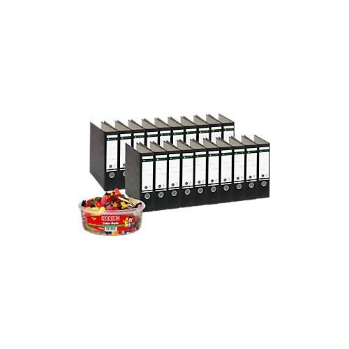 4251898827330 - LEITZ® Ordner 1080 + 750 g HARIBO Color-Rado Party-Box DIN A4 Rückenbreite 80 mm 20 Stück schwarz 4251898827330 - LEITZ® Ordner 1080 + 750 g HARIBO Color-Rado Party-Box DIN A4 Rückenbreite 80 mm 20 Stück schwarz