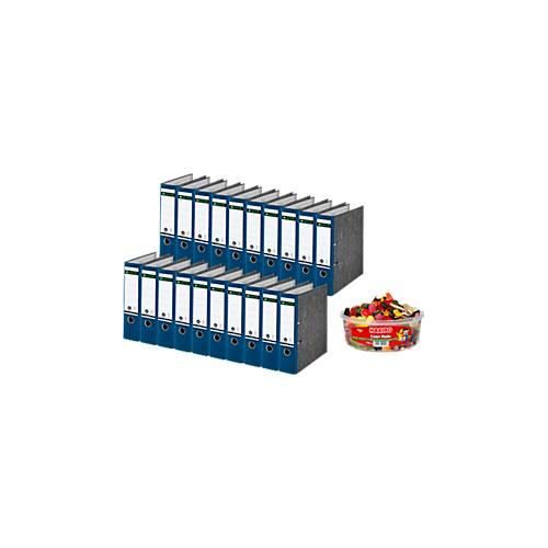 4251898827347 - LEITZ® Ordner 1080 + 750 g HARIBO Color-Rado Party-Box DIN A4 Rückenbreite 80 mm 20 Stück blau 4251898827347 - LEITZ® Ordner 1080 + 750 g HARIBO Color-Rado Party-Box DIN A4 Rückenbreite 80 mm 20 Stück blau