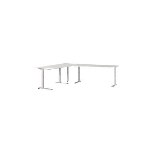 4005949792067 - Eckschreibtisch Agenda mechanisch höhenverstellbar B 2400 x T 2000 x H 680-910 mm Lichtgrau Silber 4005949792067 - Eckschreibtisch Agenda mechanisch höhenverstellbar B 2400 x T 2000 x H 680-910 mm Lichtgrau Silber