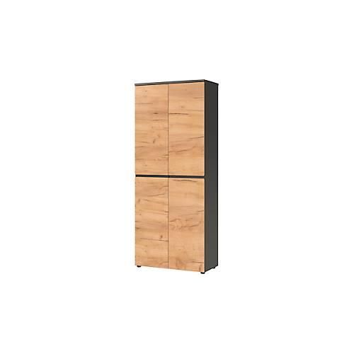 4005949426603 - GERMANIA Aktenschrank mit 2 Türen 4266-549 GW-Lissabon 80 x 40 x 197 cm Melamin Dunkelgrau Eiche 4005949426603 - GERMANIA Aktenschrank mit 2 Türen 4266-549 GW-Lissabon 80 x 40 x 197 cm Melamin Dunkelgrau Eiche