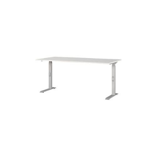 4005949791596 - Schreibtisch DOWNEY 7911-583 manuell höhenverstellbar 68-91cm (H) 160x80cm (BxT) rechteckig lichtgrau   silber 400594979159