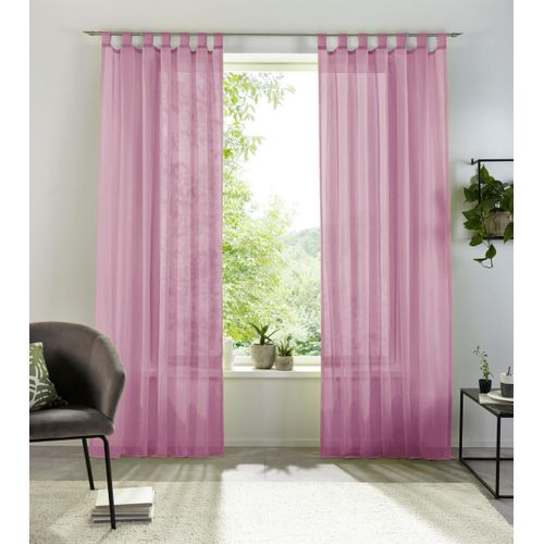 6941446630823 - Gardine MY HOME XANA Gardinen Gr 225 cm Schlaufen 145 cm lila (mauve) Schlaufen Gardine 1 Schal transparent Voile Polyester einfarbig
