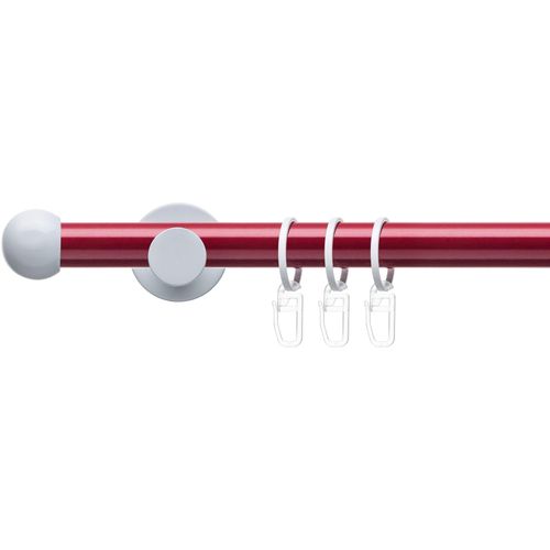 4016318404832 - Gardinenstange Fertigstilgarnitur 20 mm Power Celebration Kugel Gardinenstangen Gr L 200 cm Ø 2 mm 1 St 1 läufig rot (rot weiß) Gardinenstangen Wandmontage Gardinenstange Komplett Farbkombination