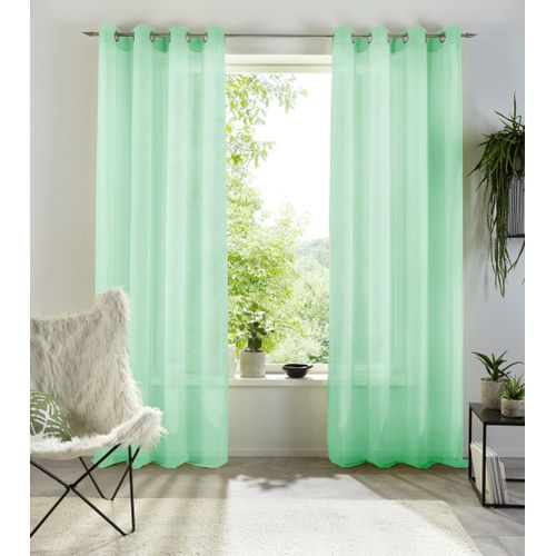 6941446606231 - Gardine MY HOME XANA Gardinen Gr 225 cm Ösen 140 cm grün (mint) Ösen Gardine 1 Schal transparent Voile Polyester einfarbig