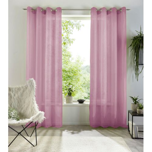 6941446630946 - Gardine MY HOME XANA Gardinen Gr 225 cm Ösen 145 cm lila (mauve) Ösen Gardine 1 Schal transparent Voile Polyester einfarbig