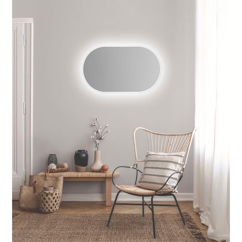 4260671853237 - Dekospiegel TALOS LED Design Spiegel oval weiß 45x75 cm B H T 45cm x 75cm x 5cm LED Beleuchtung B45cm H75cm T5cm 4260671853237 - Dekospiegel TALOS LED Design Spiegel oval weiß 45x75 cm B H T 45cm x 75cm x 5cm LED Beleuchtung B45cm H75cm T5cm