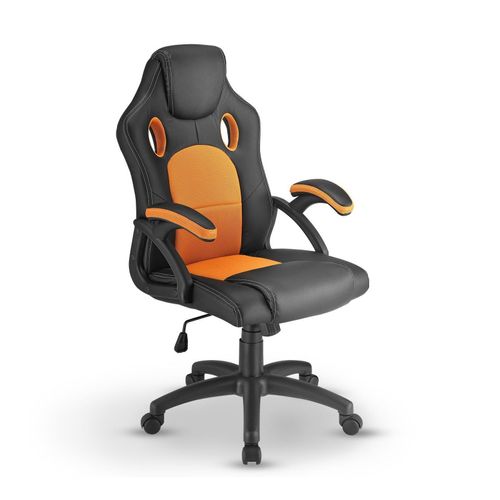 4260565521761 - Racing Schreibtischstuhl Montreal - ergonomisch höhenverstellbar & gepolstert bis 120 kg - Bürostuhl Drehstuhl pc Gaming Stuhl - orange - Juskys 4260565521761 - Racing Schreibtischstuhl Montreal - ergonomisch höhenverstellbar & gepolstert bis 120 kg - Bürostuhl Drehstuhl pc Gaming Stuhl - orange - Juskys
