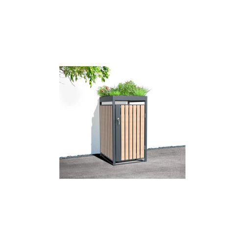 4260280778266 - Mülltonnenbox Planta 1x 240 L Holzoptik 84x68x1245cm 4260280778266 - Mülltonnenbox Planta 1x 240 L Holzoptik 84x68x1245cm