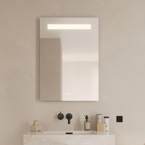 5705387004935 - Badspiegel LOEVSCHALL Lökken Quadratisch Badzimmerspiegel mit LED Beleuchtung Lichtspiegel silber (silberfarben) Spiegel B H T 60cm x 85cm x 35cm Touchpanel für Lichtsteuerung Verstellbarer Spiegel Dänisches Design B60cm H85cm T35cm 5705387004935 - Badspiegel LOEVSCHALL Lökken Quadratisch Badzimmerspiegel mit LED Beleuchtung Lichtspiegel silber (silberfarben) Spiegel B H T 60cm x 85cm x 35cm Touchpanel für Lichtsteuerung Verstellbarer Spiegel Dänisches Design B60cm H85cm T35cm