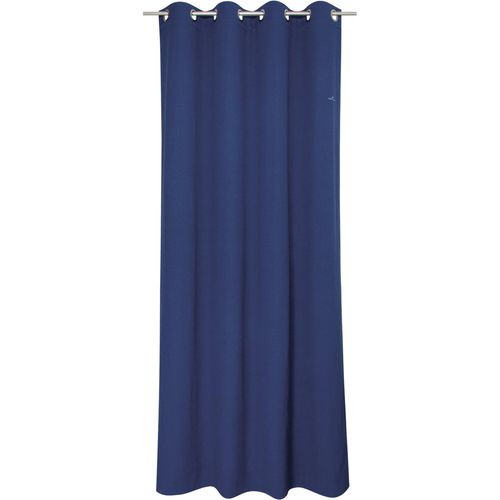 4005414456487 - Vorhang TOM TAILOR Dove Signature Gardinen Gr 250 cm Ösen 140 cm blau (navy) Ösen Gardine blickdicht