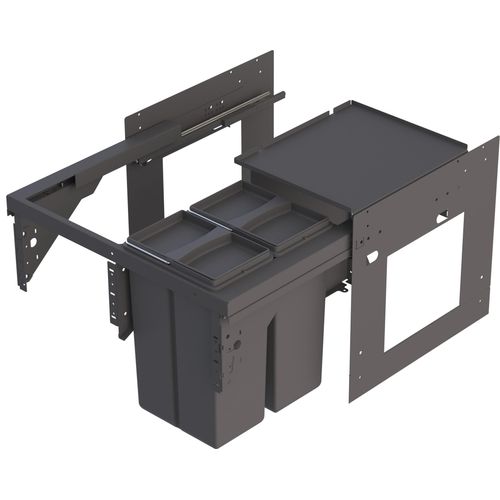4008431999999 - Mülltrennsystem SCHÜTTE Aquastar grau (anthrazit) B562cm H38cm T30cm Kunststoff Mülleimer zum Einbau 60cm 2 Fächer Auszug Deckel 4008431999999 - Mülltrennsystem SCHÜTTE Aquastar grau (anthrazit) B562cm H38cm T30cm Kunststoff Mülleimer zum Einbau 60cm 2 Fächer Auszug Deckel