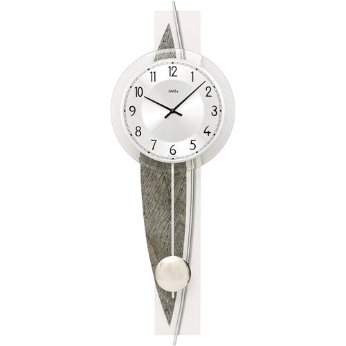 4037445155114 - Pendelwanduhr AMS W7456 grau (grau silberfarben) Wanduhren B H L 23cm x 8cm x 67cm Quarzuhr Holz- AluminiumgehäuseEsszimmerWohnzimmer 4037445155114 - Pendelwanduhr AMS W7456 grau (grau silberfarben) Wanduhren B H L 23cm x 8cm x 67cm Quarzuhr Holz- AluminiumgehäuseEsszimmerWohnzimmer