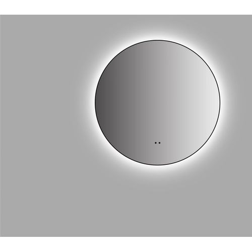 4260671850113 - Spiegel TALOS TALOS VERONA schwarz B50cm H50cm T25cm Aluminium Spiegel Hand Wave Sensor Shine in matt Ø50 cm
