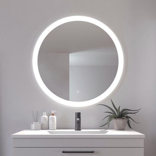 5705387009695 - Badspiegel Vega Rund Badzimmerspiegel mit LED Beleuchtung Lichtspiegel Spiegel Gr B H T 86 cm x 86 cm x 27 cm Spiegelglas silberfarben (silber) Badspiegel Touchpanel für Lichtsteuerung Dimmbar Spiegel Dänisches Design 5705387009695 - Badspiegel Vega Rund Badzimmerspiegel mit LED Beleuchtung Lichtspiegel Spiegel Gr B H T 86 cm x 86 cm x 27 cm Spiegelglas silberfarben (silber) Badspiegel Touchpanel für Lichtsteuerung Dimmbar Spiegel Dänisches Design